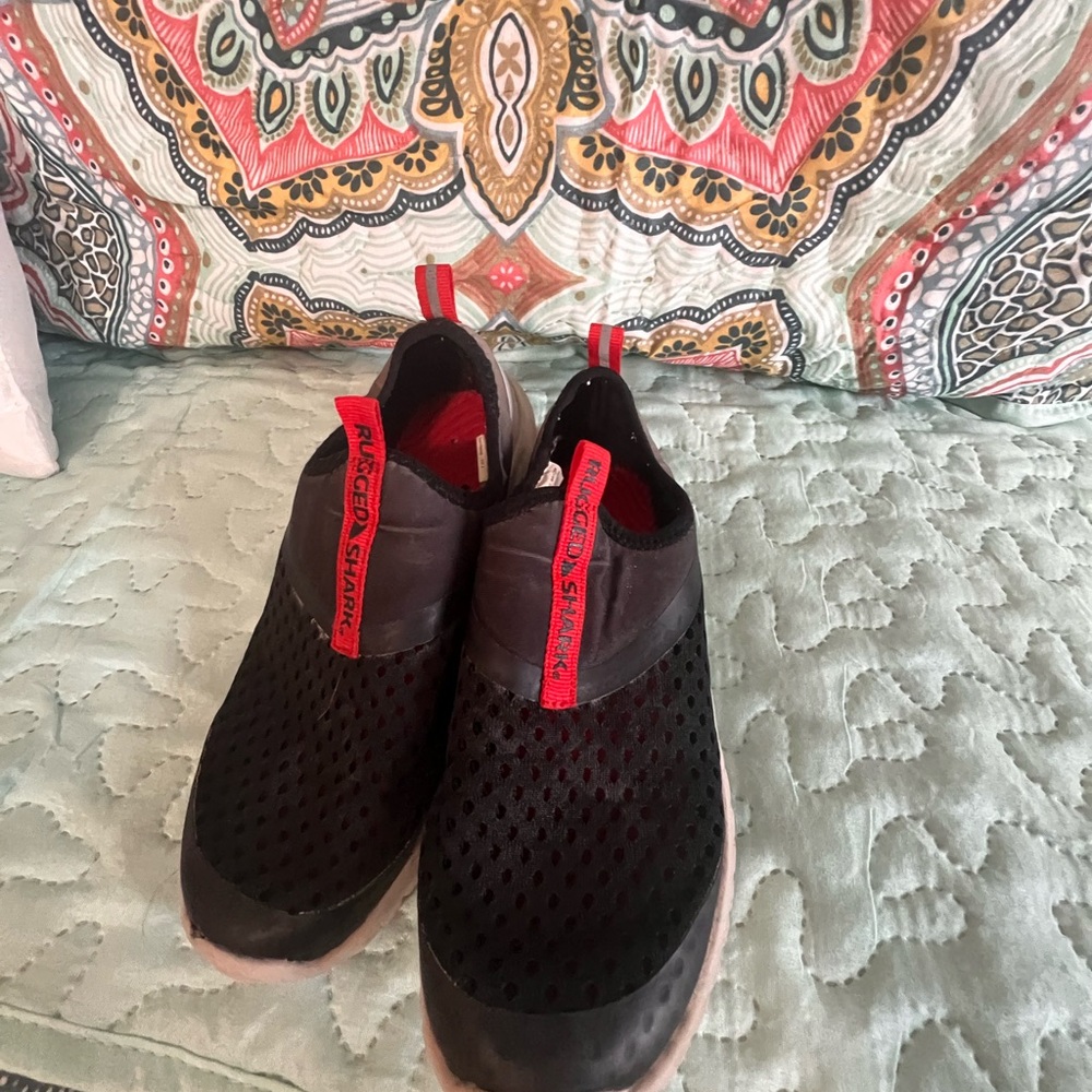 Polo Ralph Lauren Black and Red Mesh Sneakers